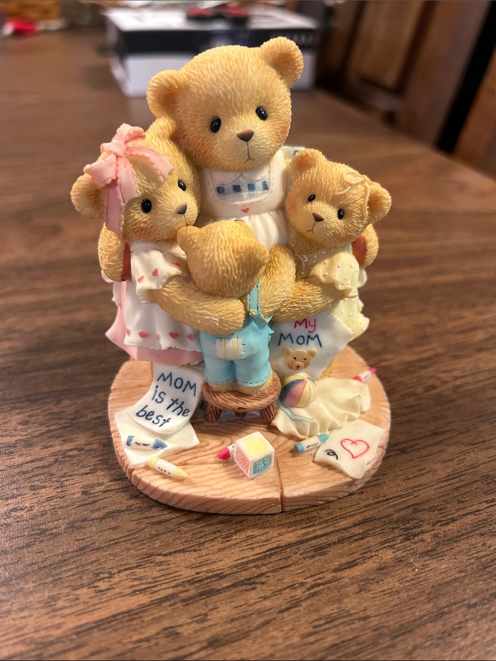 Cherished Teddies Beige & Pastel Family Bear Figurine